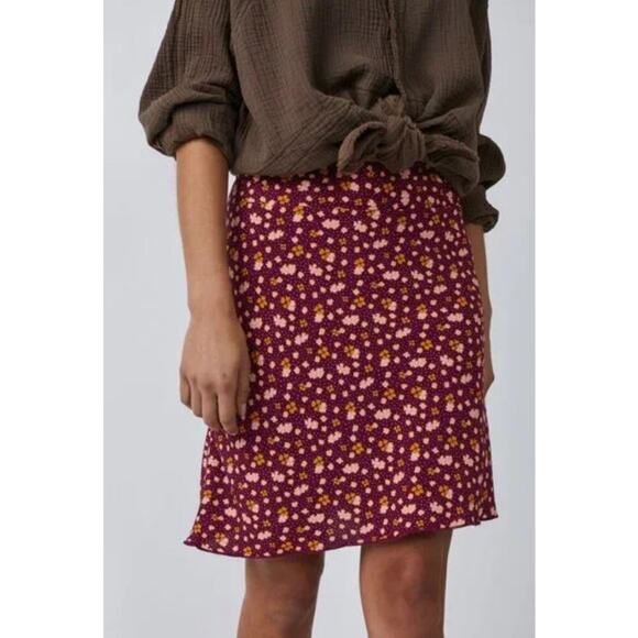 Free People In Real Life Midi Skirt Plum Size 12 Bohemian Hippie Vamp Whimsigoth - Picture 2 of 11